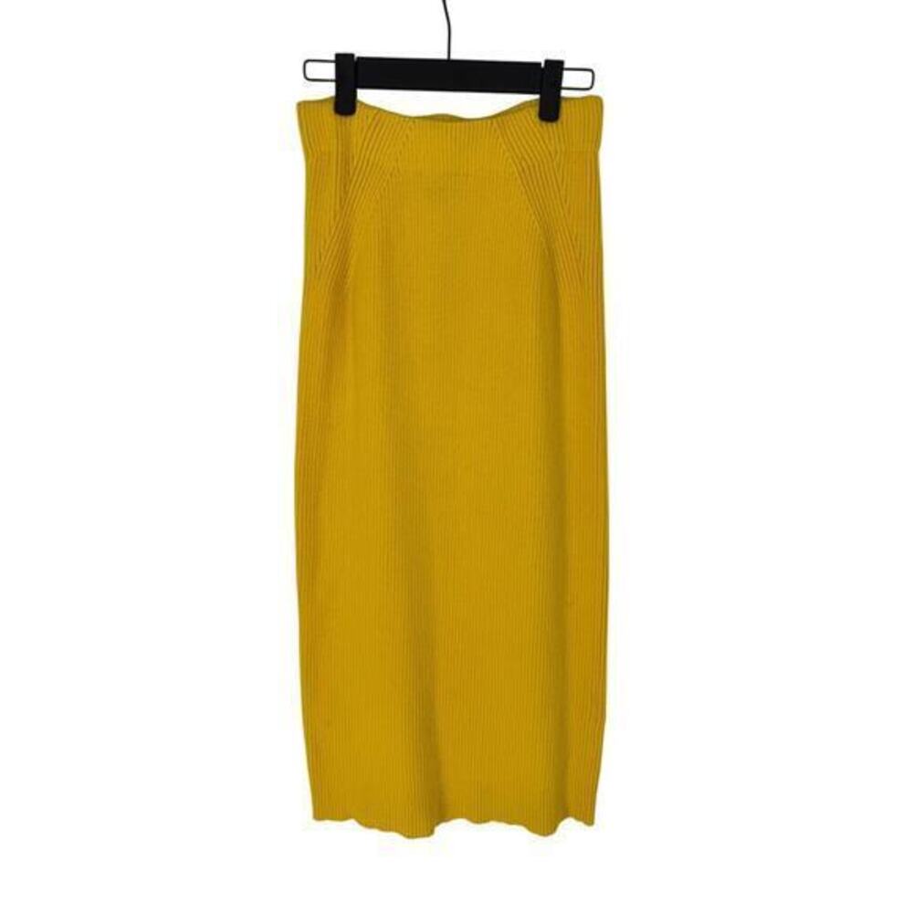 Mara Hoffman Yellow Knit Alessia Midi‎ Skirt